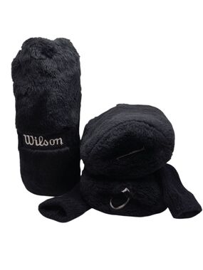 Vintage Wilson X Wood Golf Club Head Cover + 2 Unbranded Fuzzy Sock Headcover